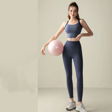 Load image into Gallery viewer, Cross Back Sports Set High Waist Hip Lifting Abdominal
