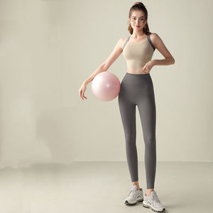 Cross Back Sports Set High Waist Hip Lifting Abdominal