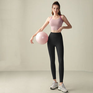 Cross Back Sports Set High Waist Hip Lifting Abdominal