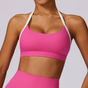 Hanging neck yoga quick drying sports bra