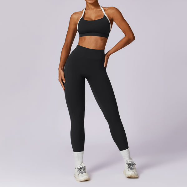 Yoga suit set tight fitting sports and fitness suit for women
