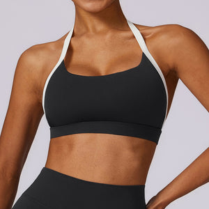 Hanging neck yoga quick drying sports bra