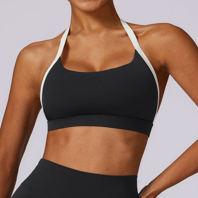 Hanging neck yoga quick drying sports bra