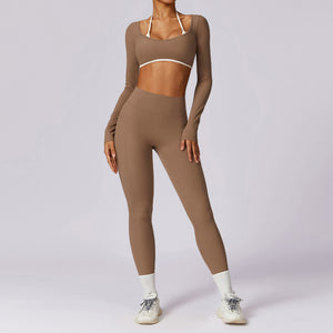 Yoga suit set tight fitting sports and fitness suit for women