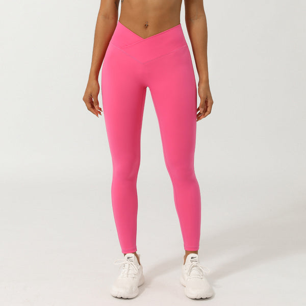 Cross V-shaped yoga cropped pants