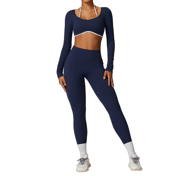 Yoga suit set tight fitting sports and fitness suit for women