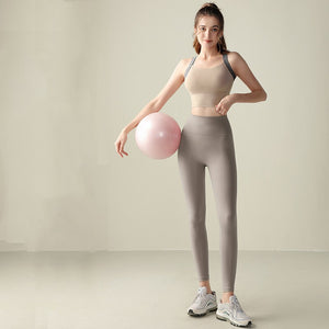 Cross Back Sports Set High Waist Hip Lifting Abdominal