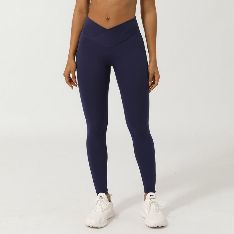 Cross V-shaped yoga cropped pants