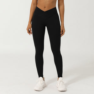 Cross V-shaped yoga cropped pants