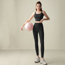 Load image into Gallery viewer, Cross Back Sports Set High Waist Hip Lifting Abdominal
