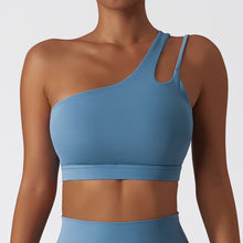 Load image into Gallery viewer, Asymmetrical Aura Cloud-Back Performance Bra
