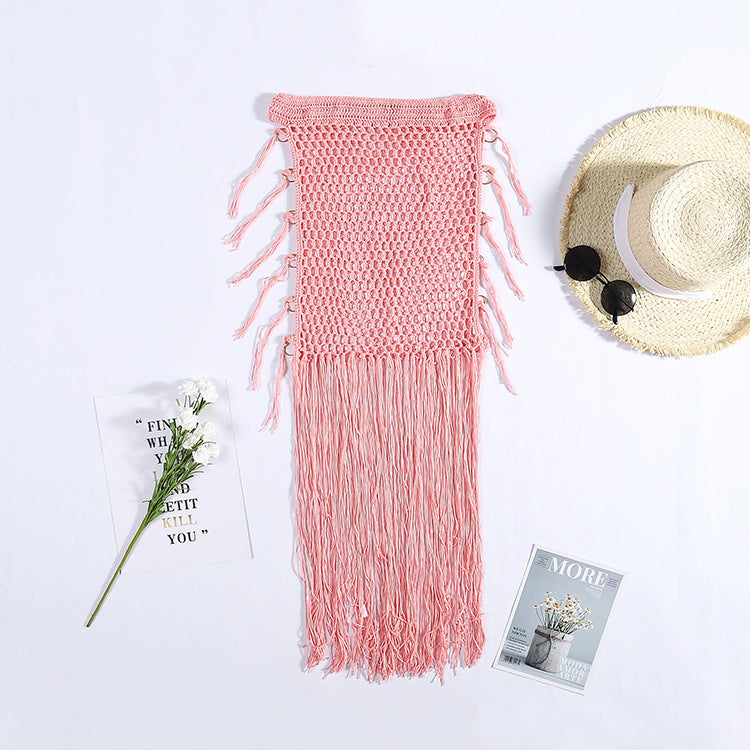 Sunset Waves and Flowing Tassels Beach Skirt