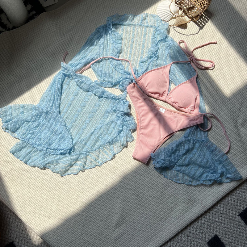 Enchanted Lace & Mesh Seduction 4-Piece Bikini