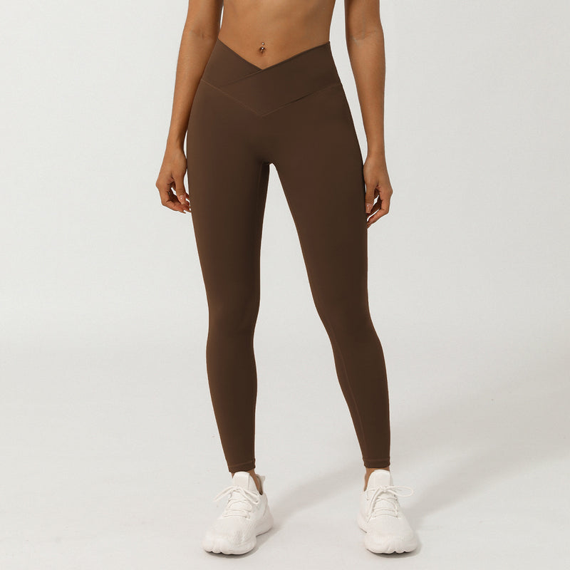 Cross V-shaped yoga cropped pants