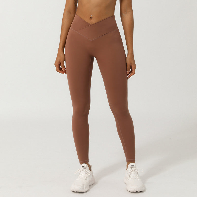 Cross V-shaped yoga cropped pants