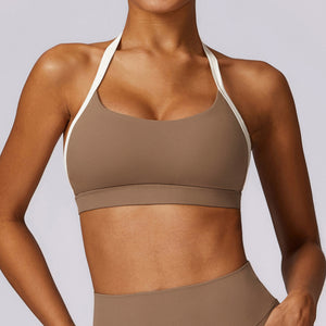 Hanging neck yoga quick drying sports bra