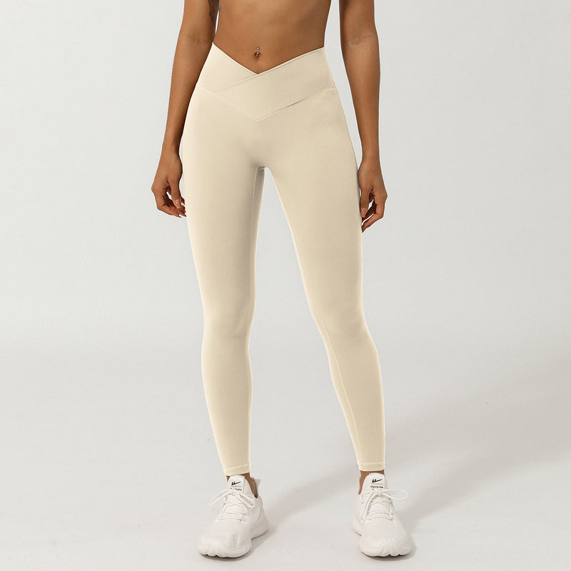 Cross V-shaped yoga cropped pants