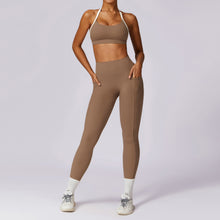 Load image into Gallery viewer, Yoga suit set tight fitting sports and fitness suit for women
